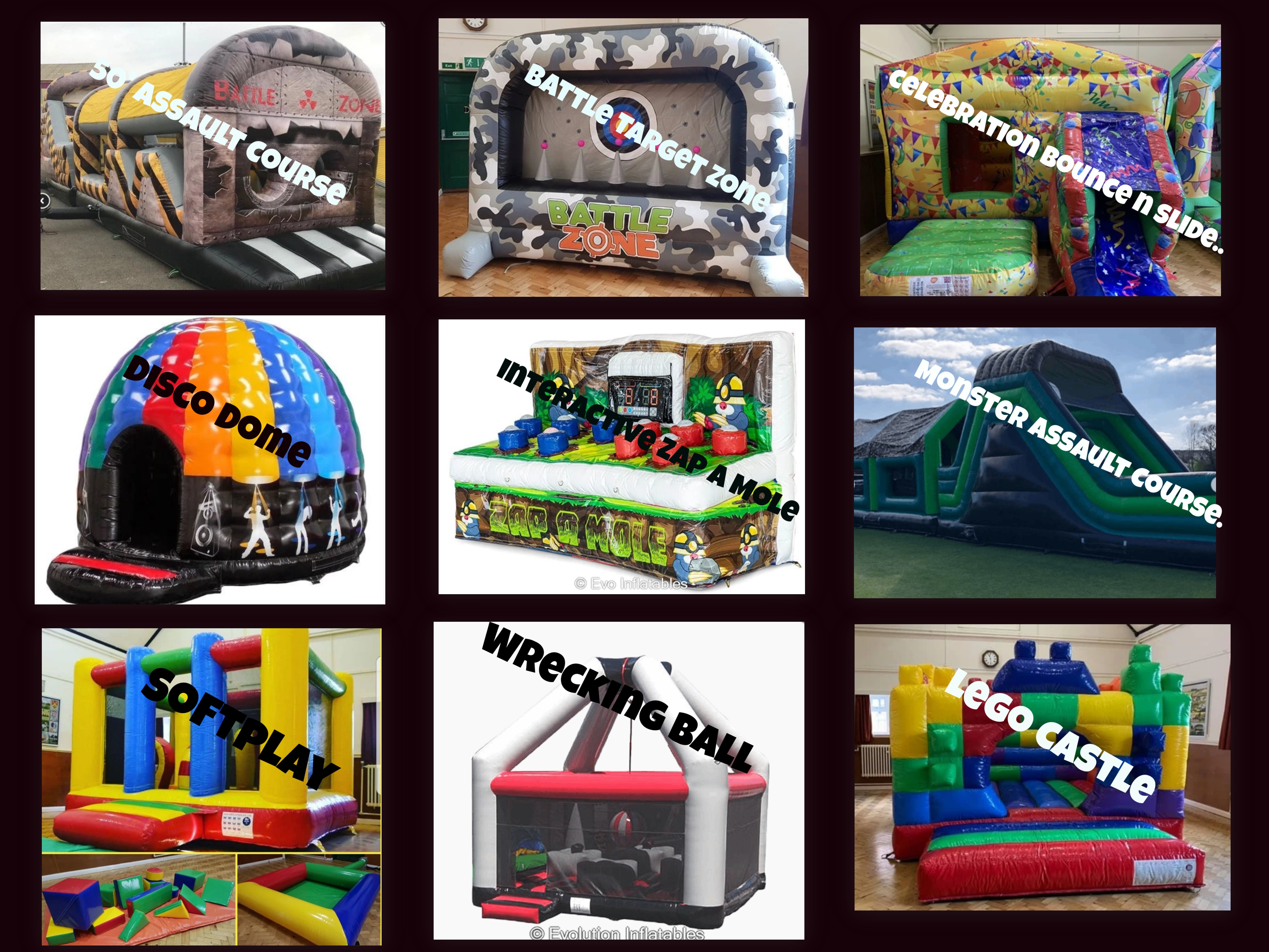 some of our bouncy castles for hire in Braintree